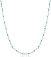 The Lovery Fine Jewelry Blue Enamel Heart Link Necklace