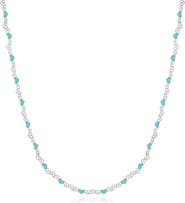 The Lovery Fine Jewelry Blue Enamel Heart Link Necklace