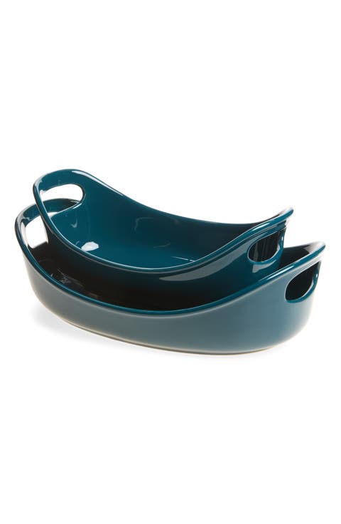 Set of 2 Ceramic Casserole Dishes