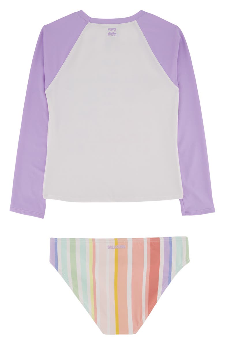 Billabong Kids' Sandy Day Rashguard Top & Bikini Bottoms Set, Alternate, color, 