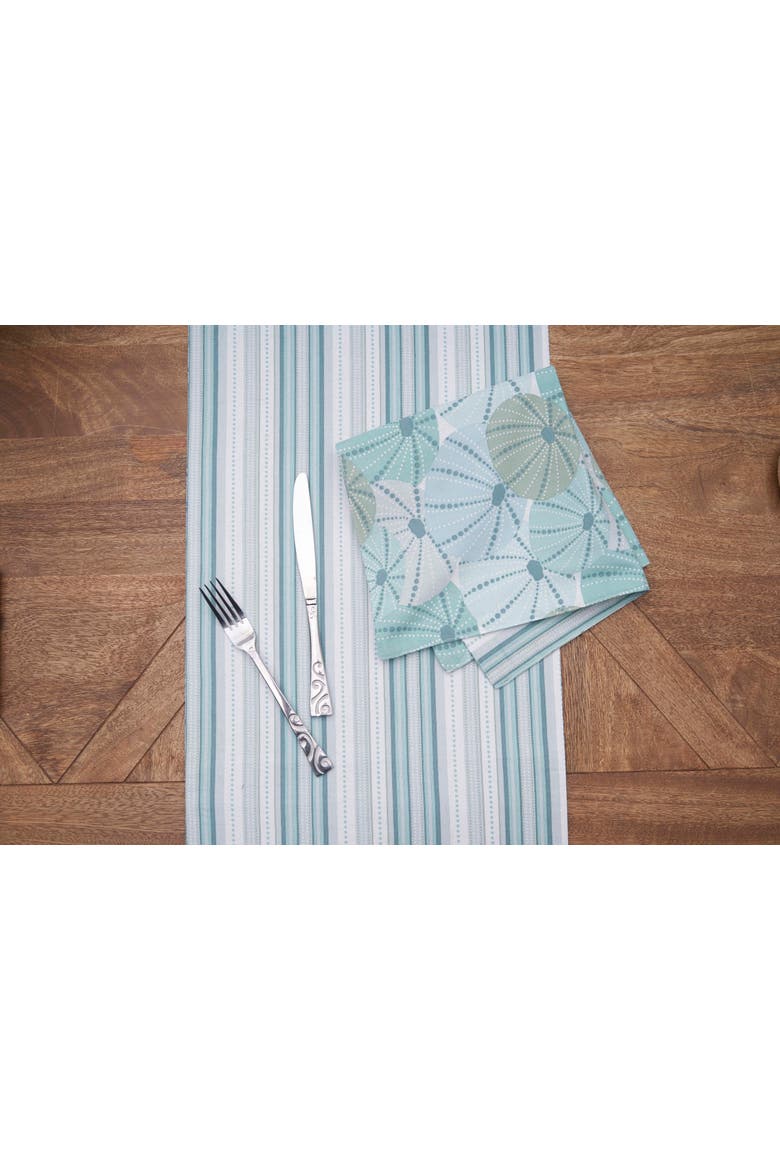 Sea Urchin Shores Reversible Graphic Print Machine Washable Table Runner 14" x 72", Alternate, color, Green