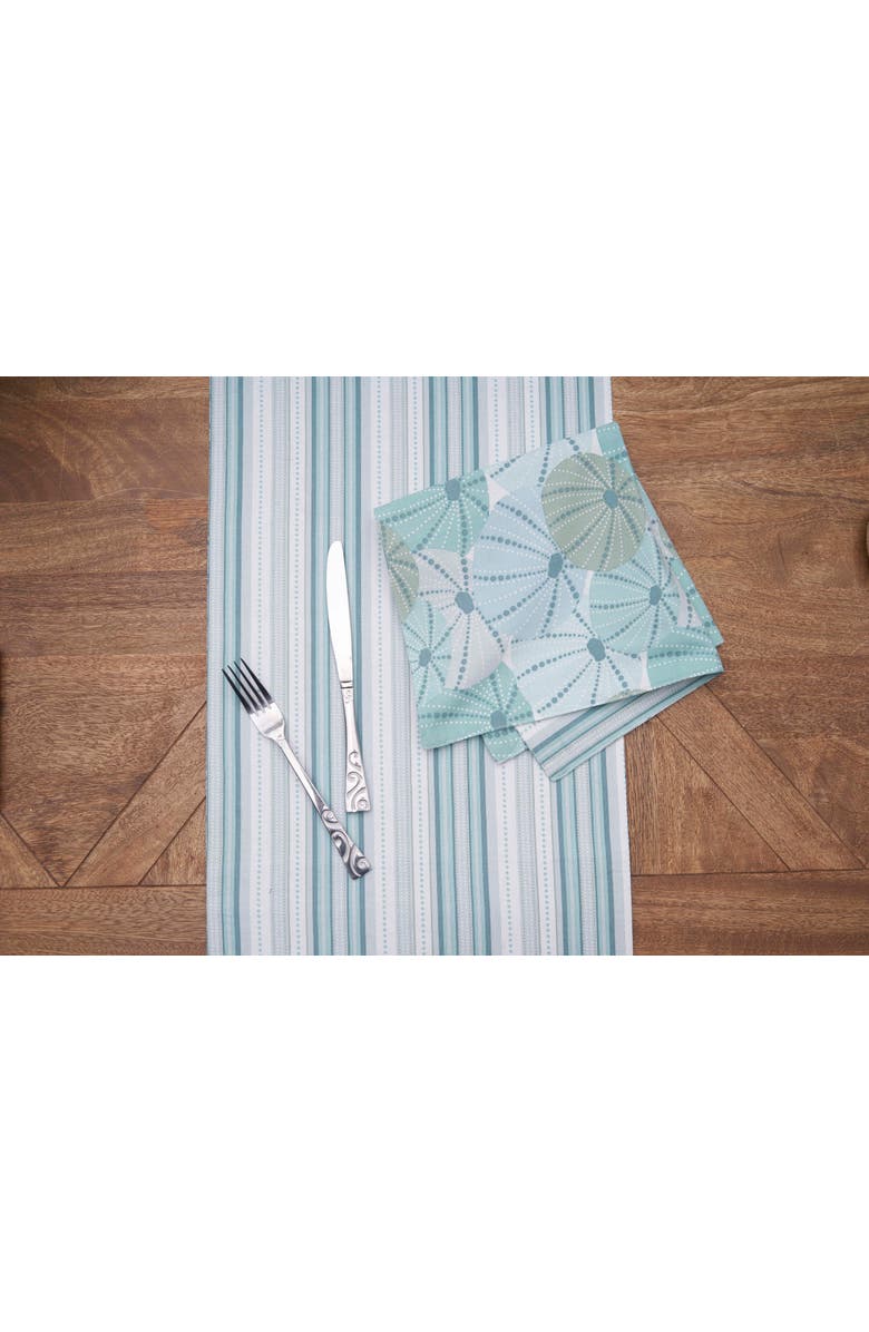 C&F Home Sea Urchin Shores Reversible Graphic Print Machine Washable Table Runner 14" x 72", Alternate, color, Green