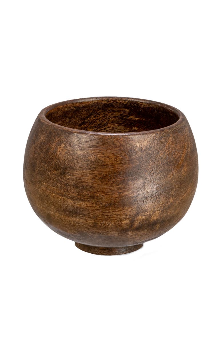 Storied Home Mango Wood Bowl, Walnut Finish, Main, color, 