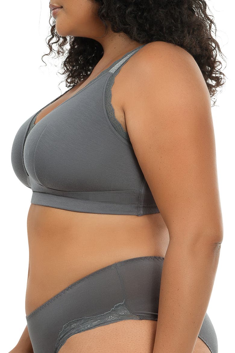 Dalis Wire-Free Bralette, Alternate, color, CHARCOAL