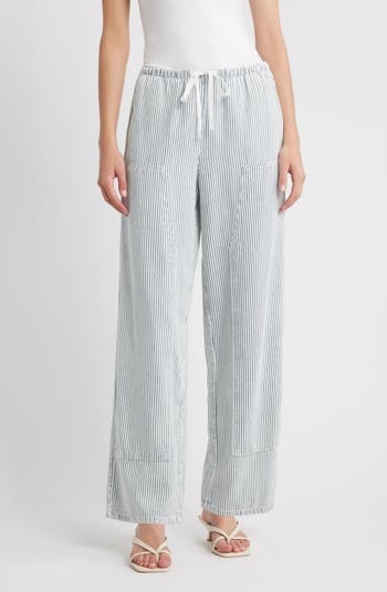 Rails Sanderson Stripe Wide Leg Cotton Blend Drawstring