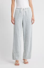 Rails Sanderson Stripe Wide Leg Cotton Blend Drawstring Pants