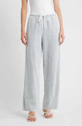Rails Sanderson Stripe Wide Leg Cotton Blend Drawstring Pants