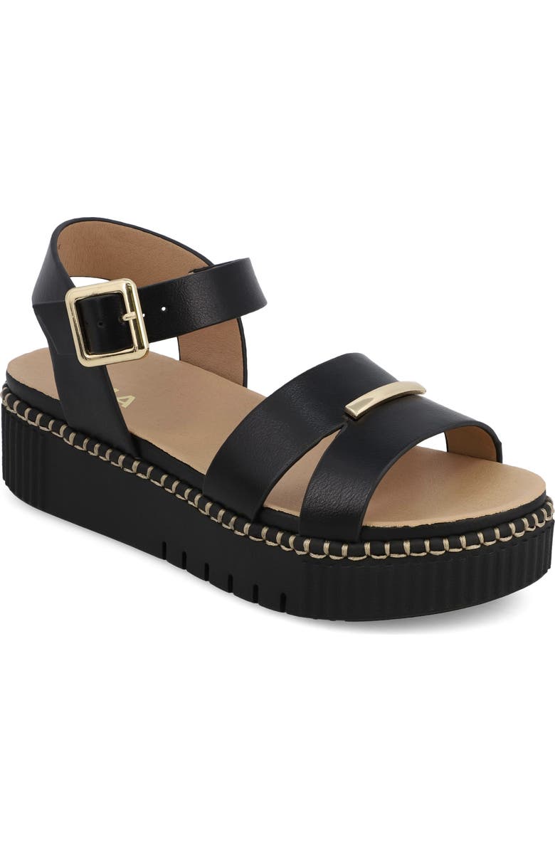 MIA Jacklyn Ankle Strap Platform Sandal, Main, color, Black