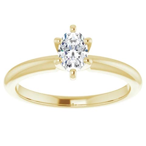 1/3Ct Oval Lab Grown Diamond Solitaire Engagement Ring 14k Gold