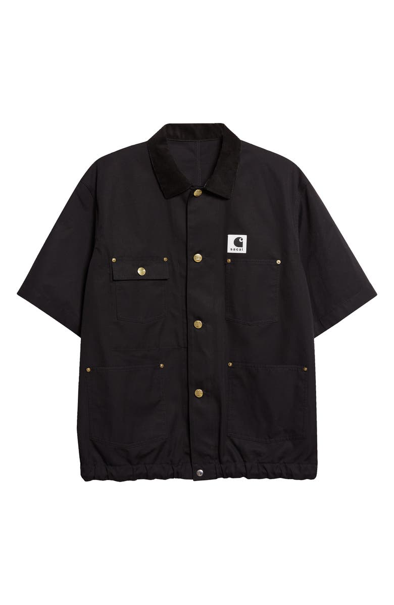 Sacai Carhartt WIP Duck Canvas Shirt, Main, color, Black