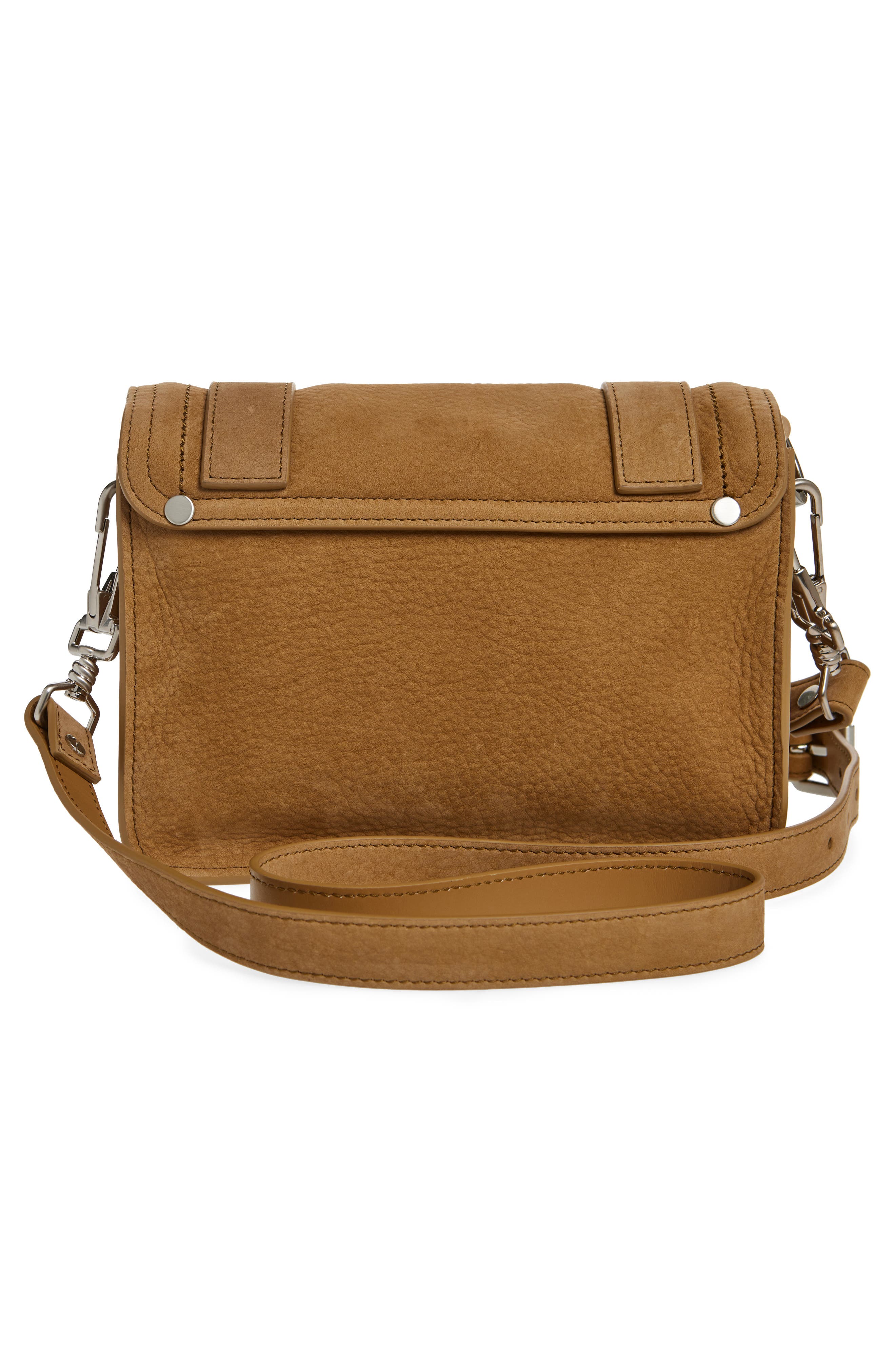Proenza Schouler Mini PS1 Suede Crossbody Bag, Alternate, color, Tobacco