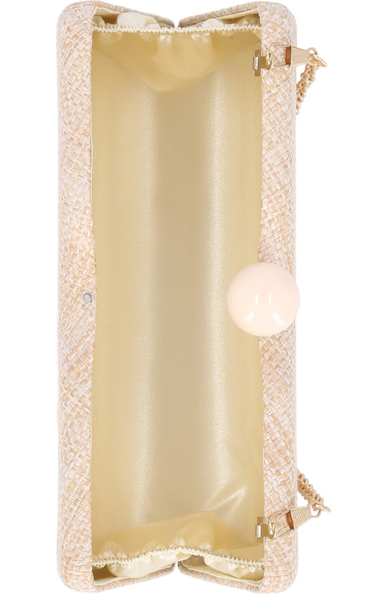Jessica McClintock Evalee Raffia Frame Clutch, Alternate, color,