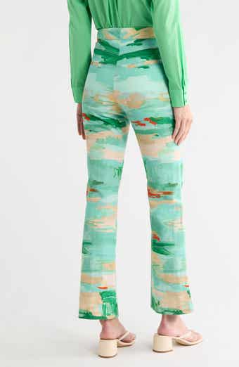 Longchamp High Waist Cotton & Linen Ankle Pants