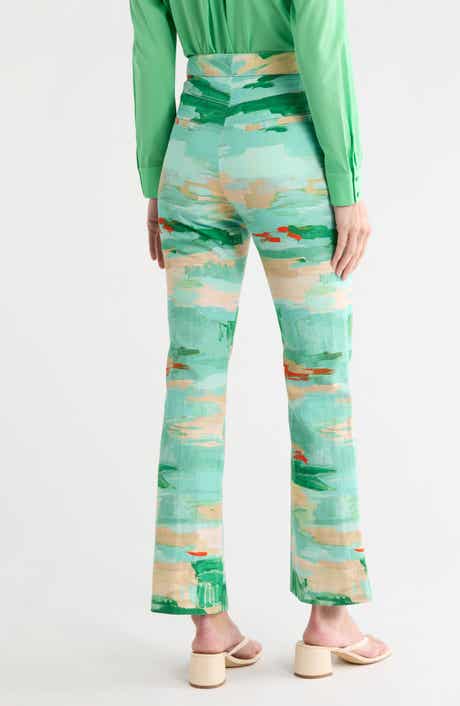 Longchamp High Waist Cotton & Linen Ankle Pants
