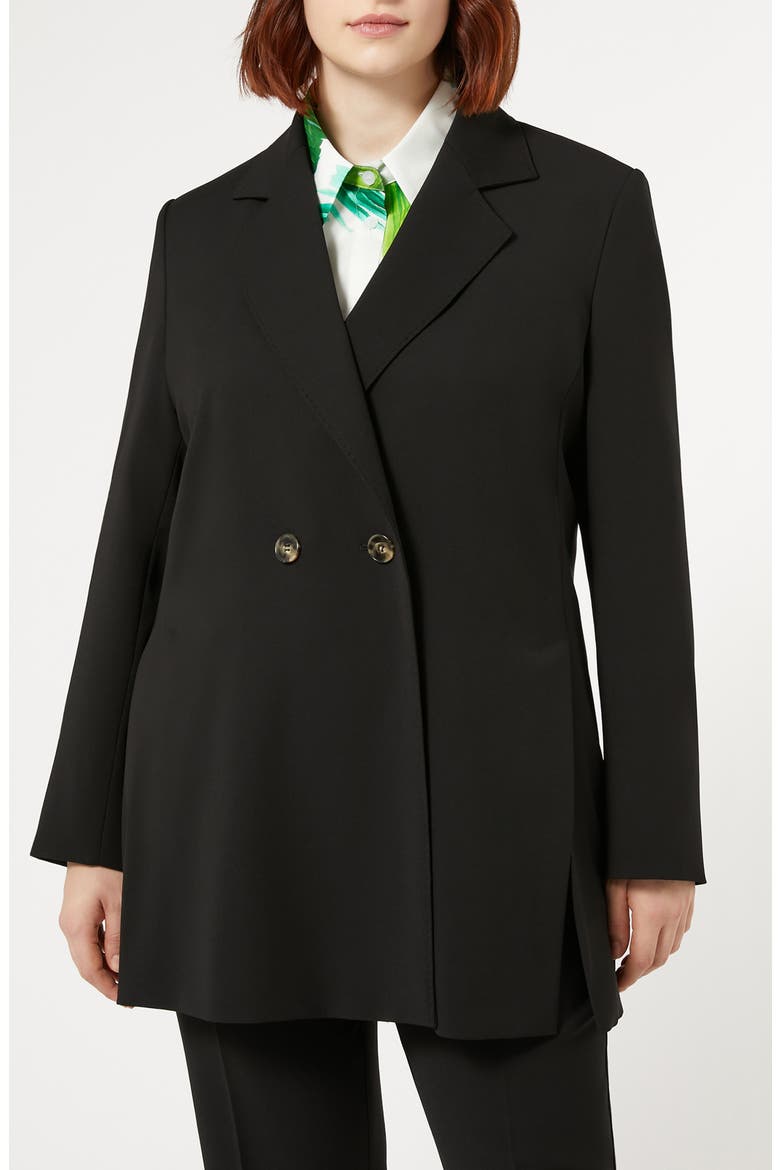 Zaino Virgin Wool Crepe Satin Blazer, Main, color, BLACK