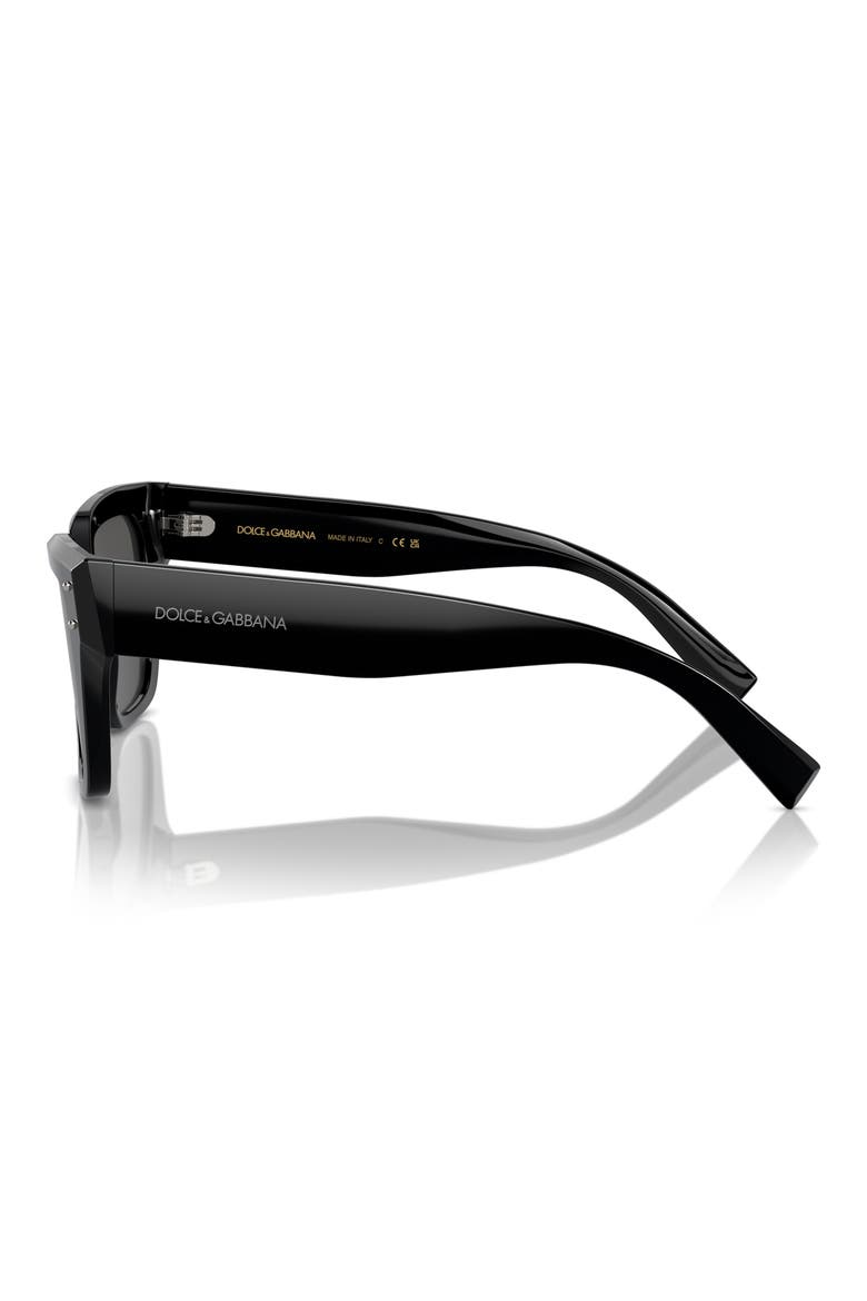 52mm Square Sunglasses, Alternate, color, BLACK