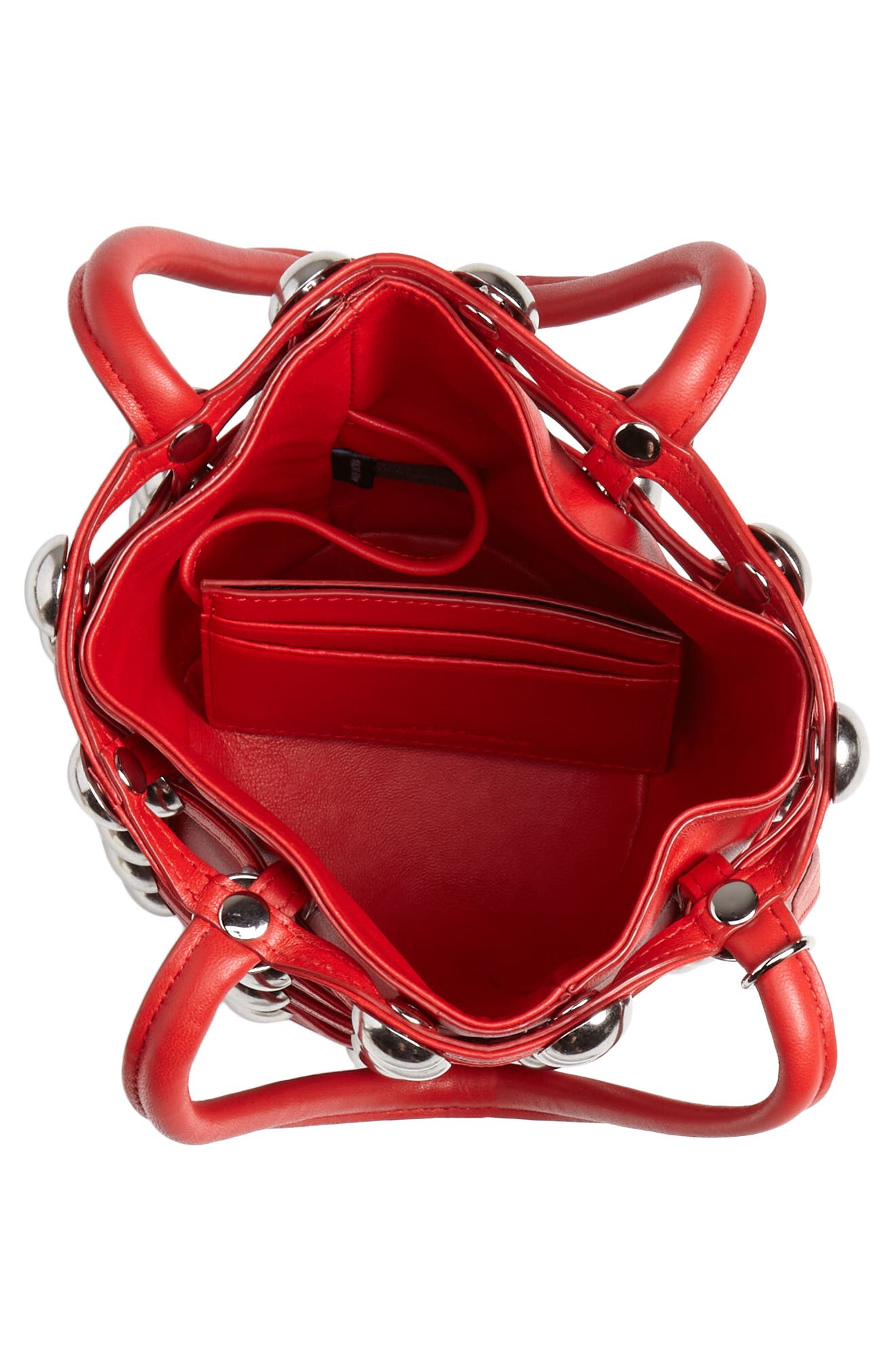 Alexander Wang Mini Roxy Studded Cage Leather Bucket Bag, Alternate, color, 