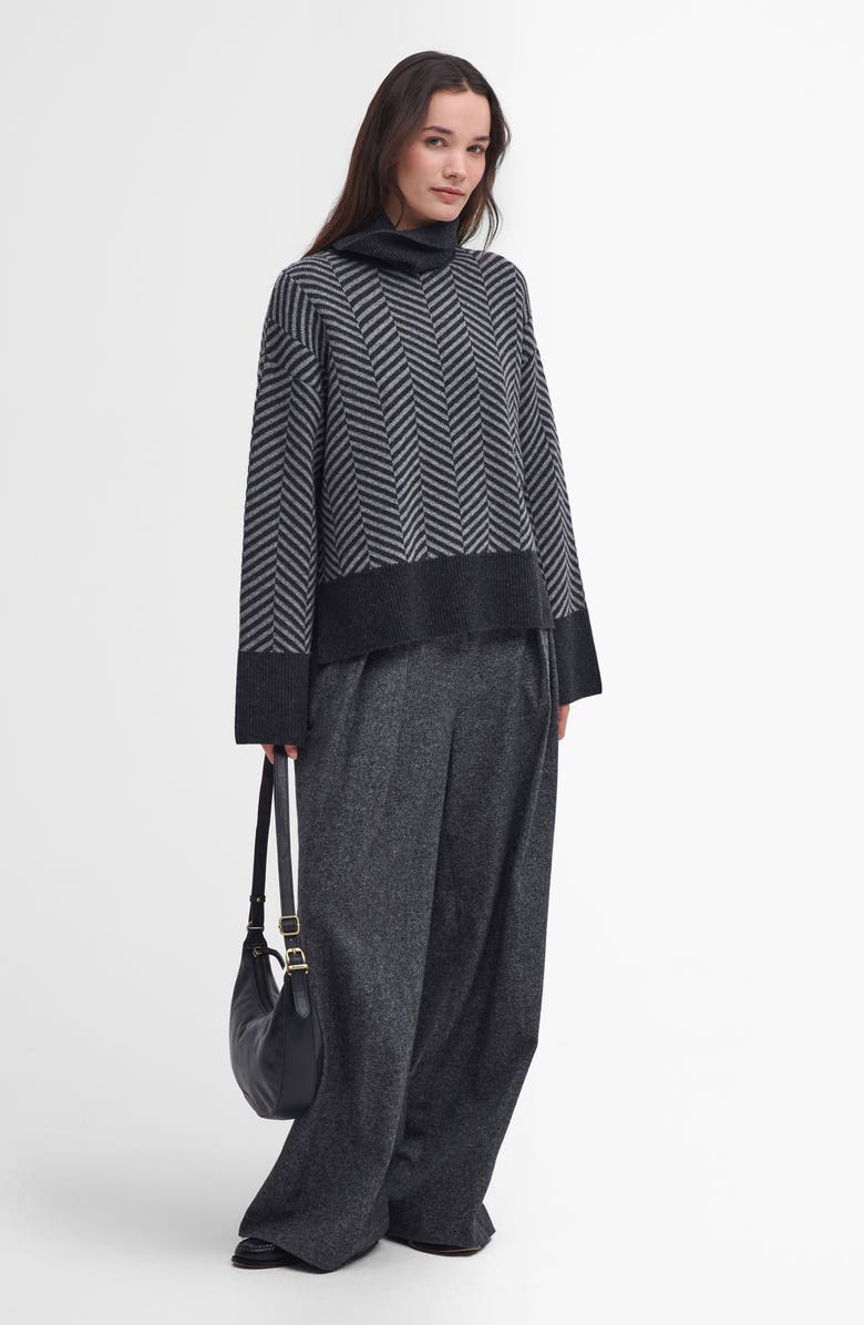 Barbour Aubrey Chevron Stitch Wool Blend Cowl Neck Sweater, Alternate, color, 