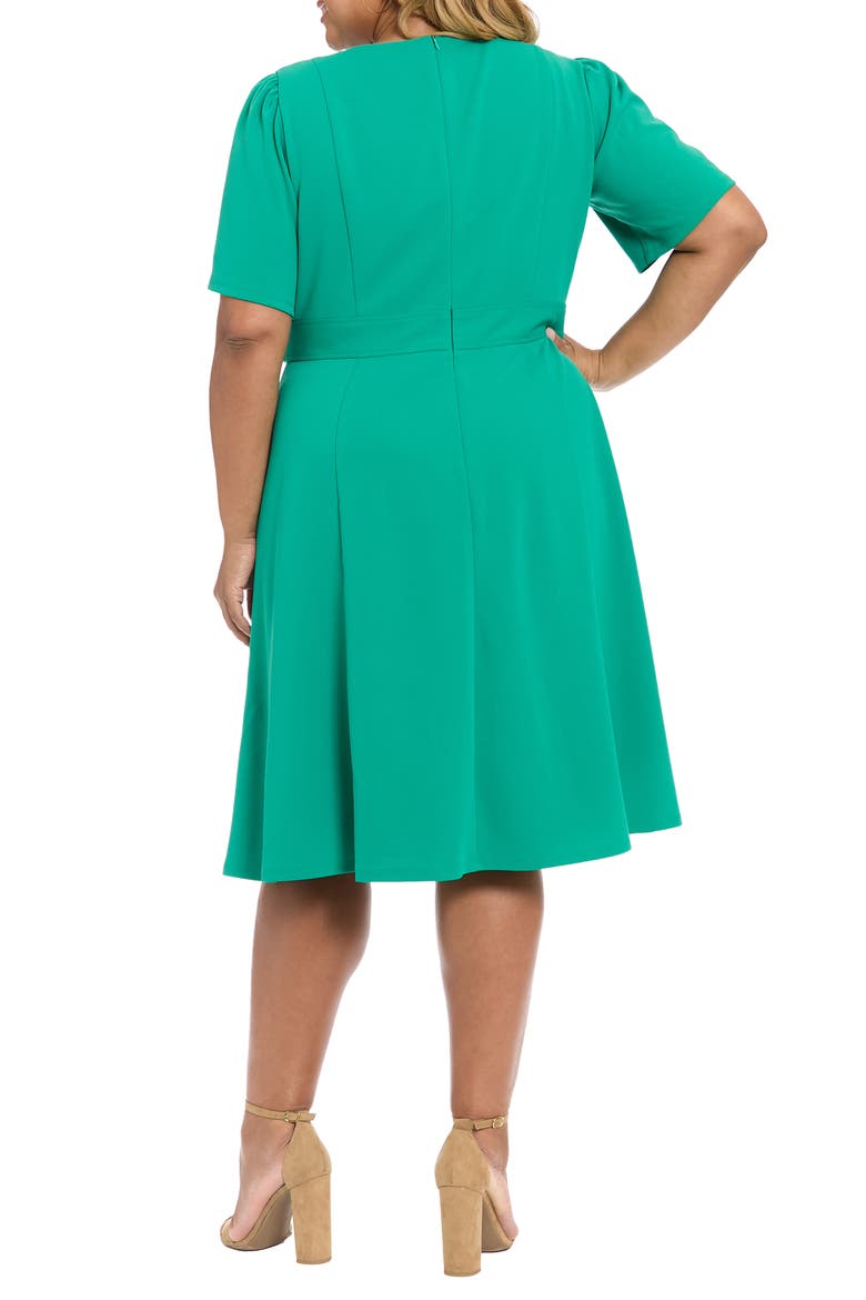 Tab Waist Midi Dress, Alternate, color, GREEN LAKE