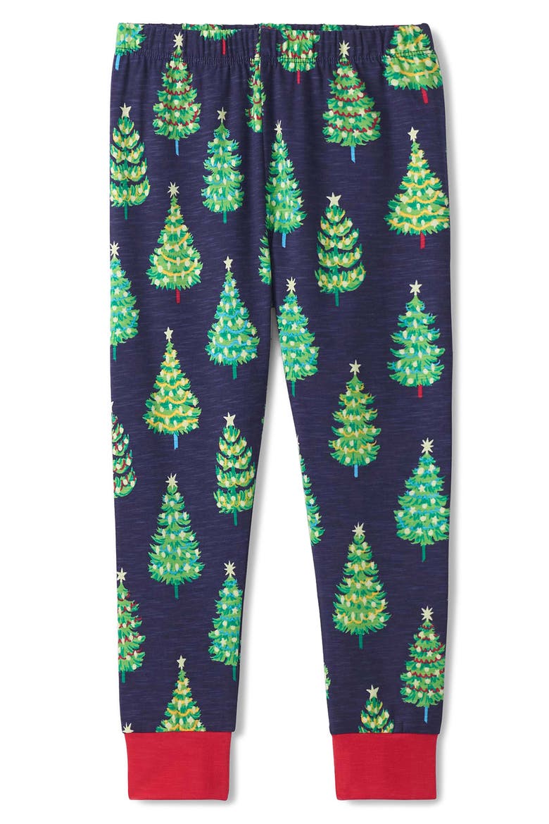 Kids' Bottle Brush Trees Fitted Two-Piece Pajamas, Alternate, color, PATRIOT BLUE