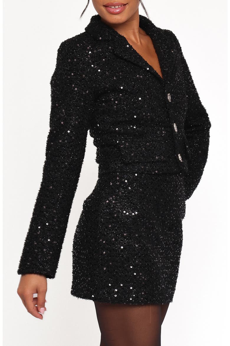 Valentina Sequin Crop Blazer, Alternate, color, BLACK SEQUIN