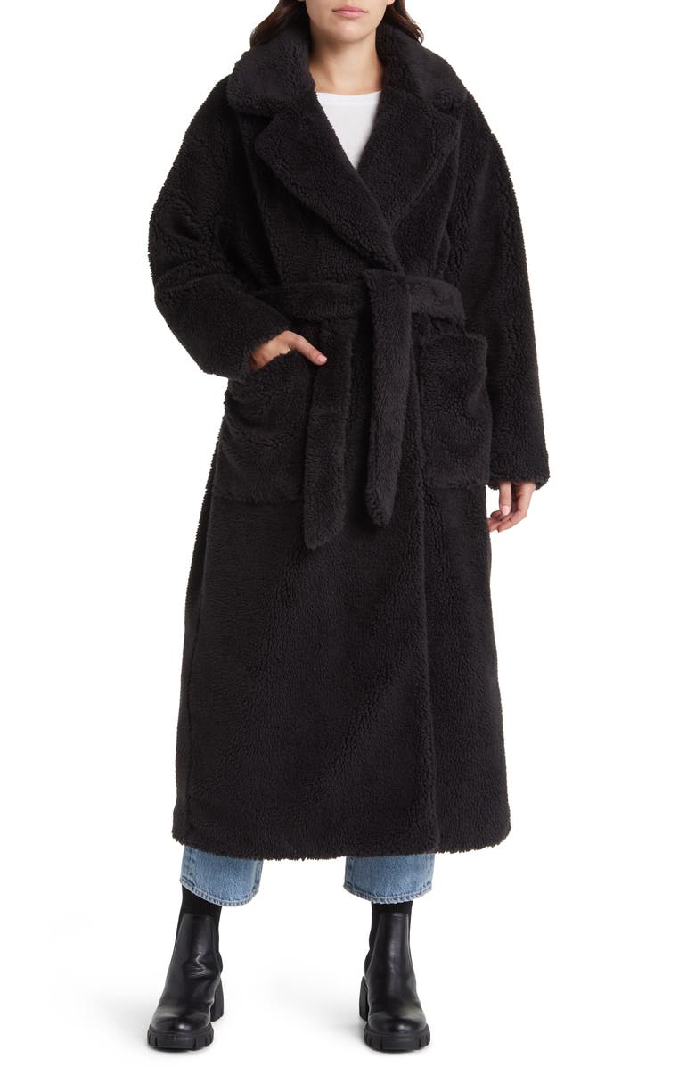 UGG<sup>®</sup> Alesandra Faux Fur Wrap Coat, Main, color, 
