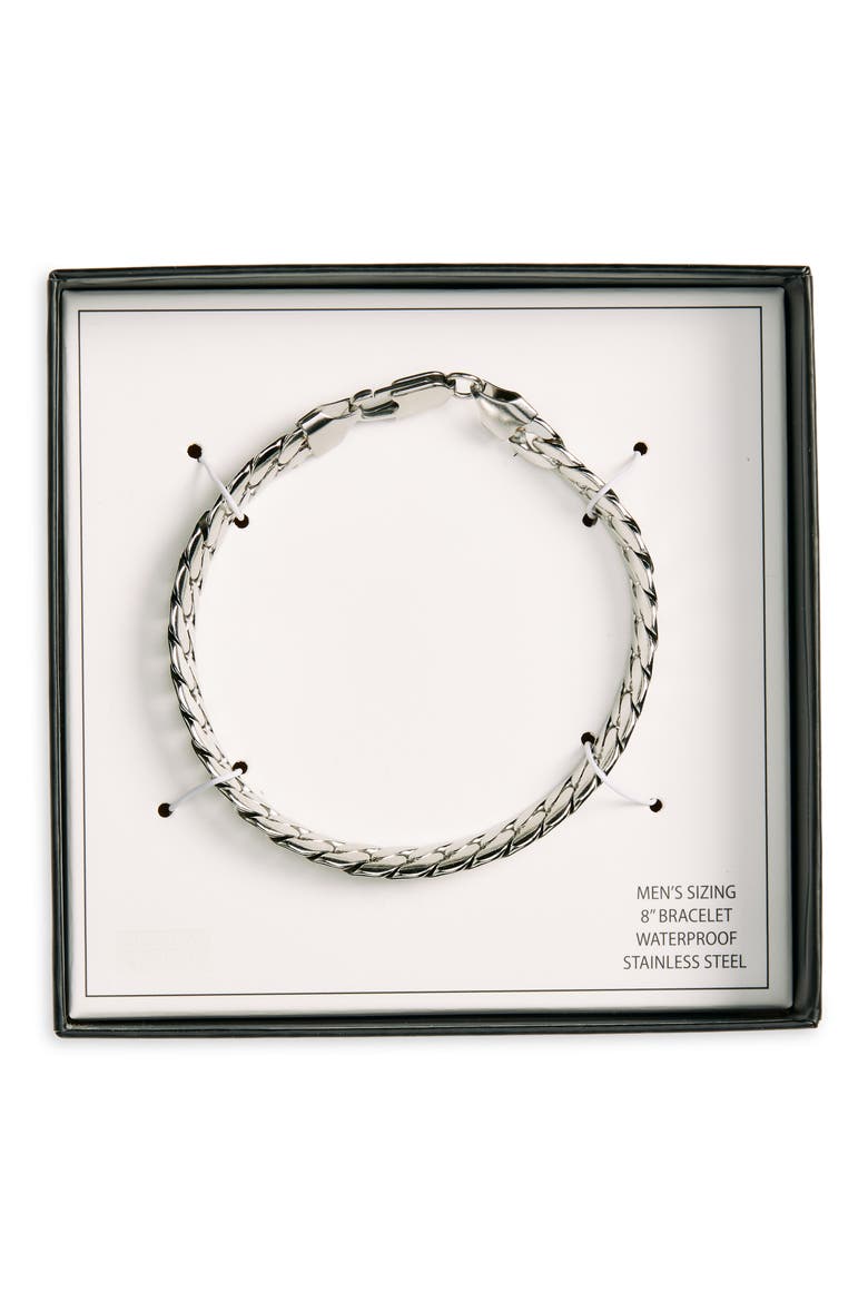Men's Cuban Chain Bracelet, Main, color, SILVER