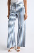 Veronica Beard Taylor Stripe Wide Leg Jeans