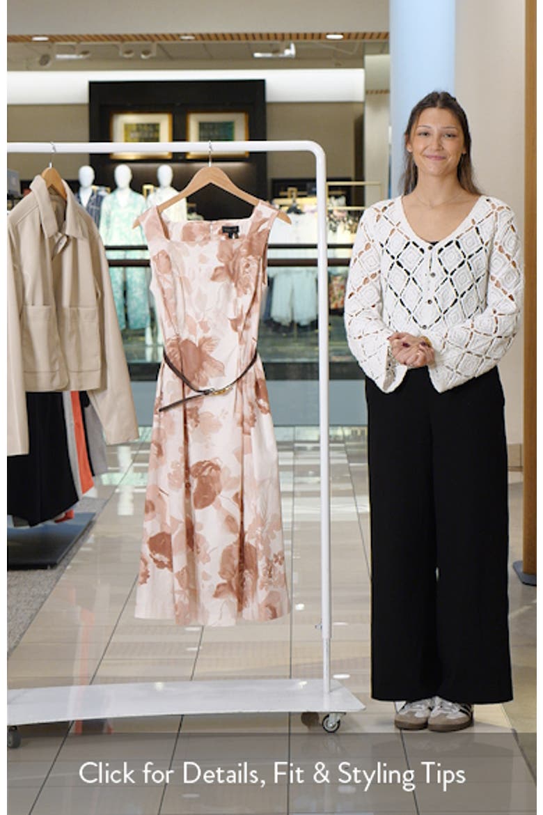 Floral Belted Stretch Cotton Dress video