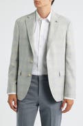 Jack Victor Midland Contemporary Fit Light Grey Deco Plaid Wool & Cashmere Sport Coat