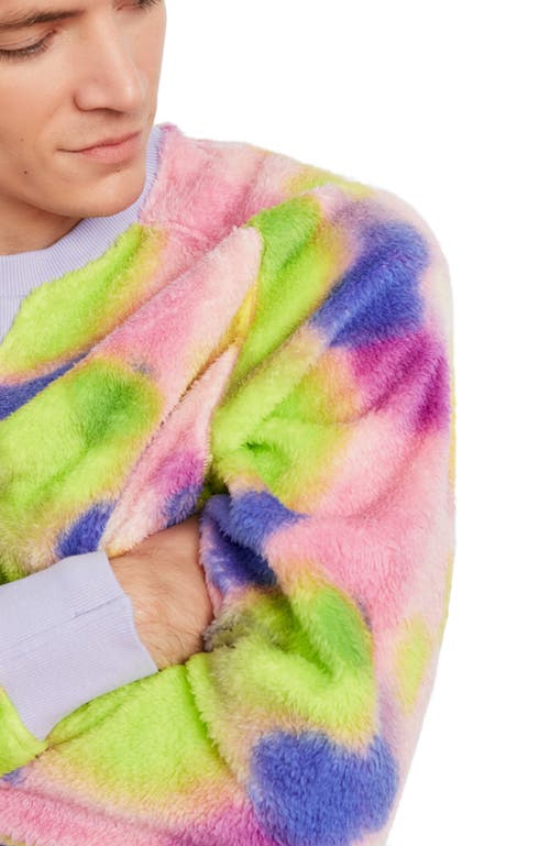Jambys Floof Crew Crewneck In Neon Blur