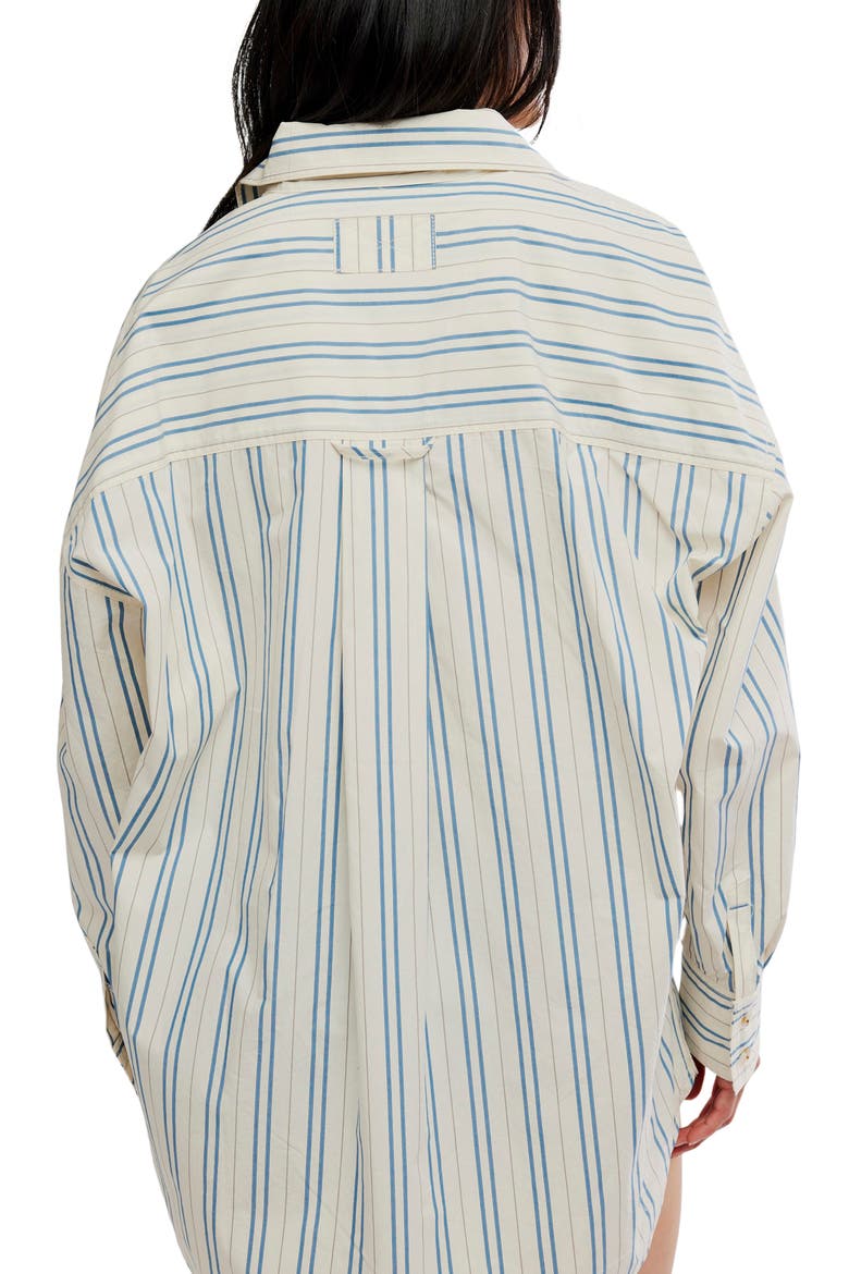 We The Free Freddie Striped Cotton Shirt, Alternate, color, IVORY COMBO