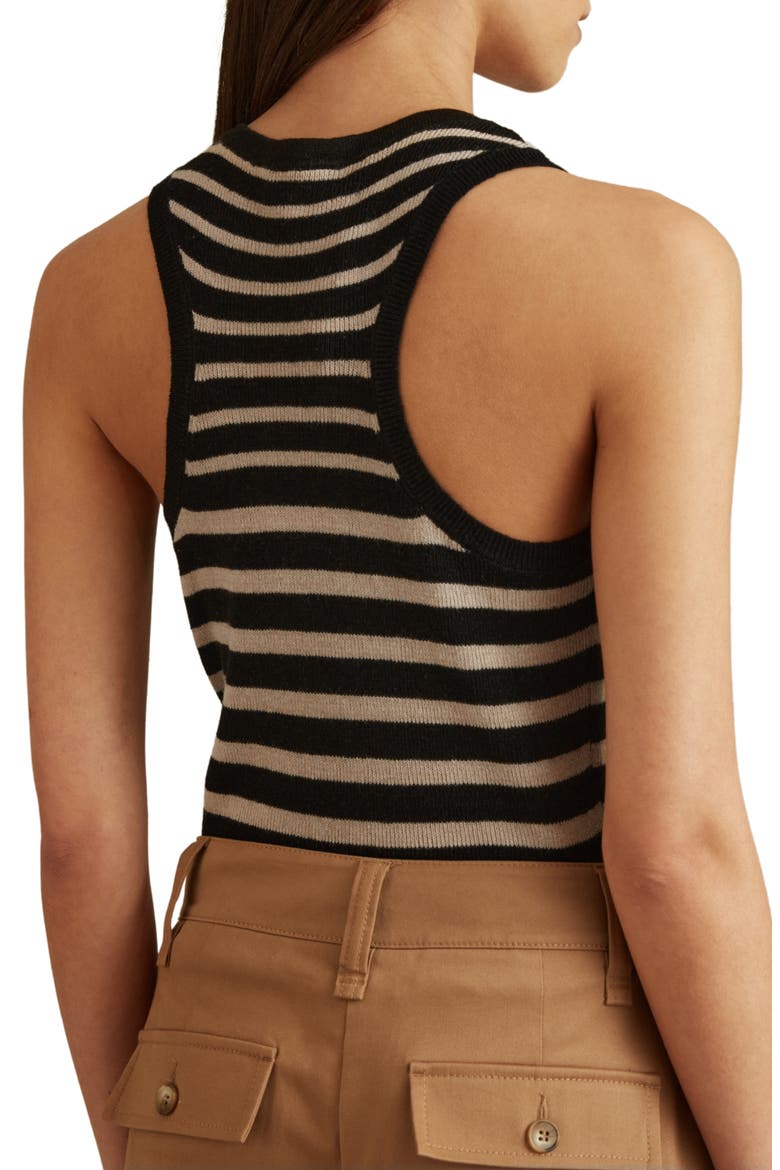 Evelyn Stripe Sweater Tank, Alternate, color, BLACK/ CAMEL