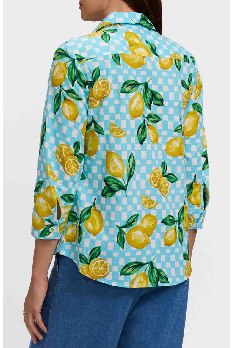 Hampton Lemon Linen Blend Shirt, Alternate, color, BLUE MULTI