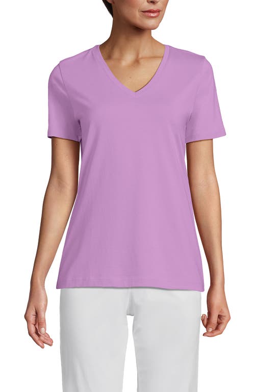 Lands' End Relaxed Supima Cotton V-neck T-shirt In Wild Lilac