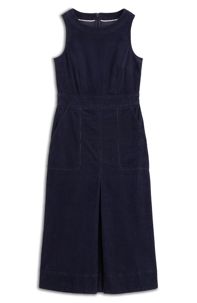 Boden Ula Sleeveless Corduroy Midi Dress, Alternate, color, Midnight Blue