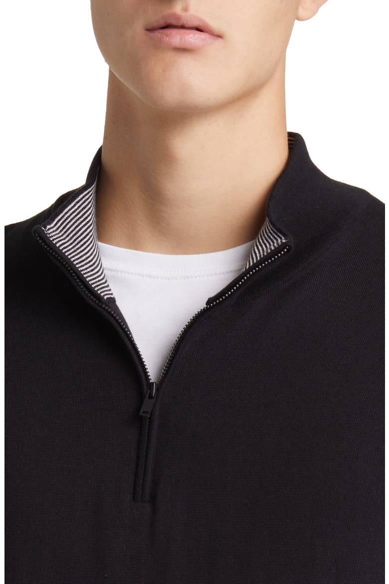 Quarter Zip Sweater, Alternate, color, BLACK