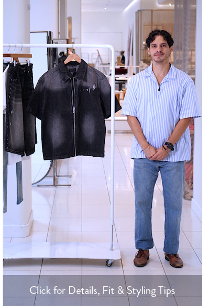 Zeno Distressed Short Sleeve Denim Zip Shirt video