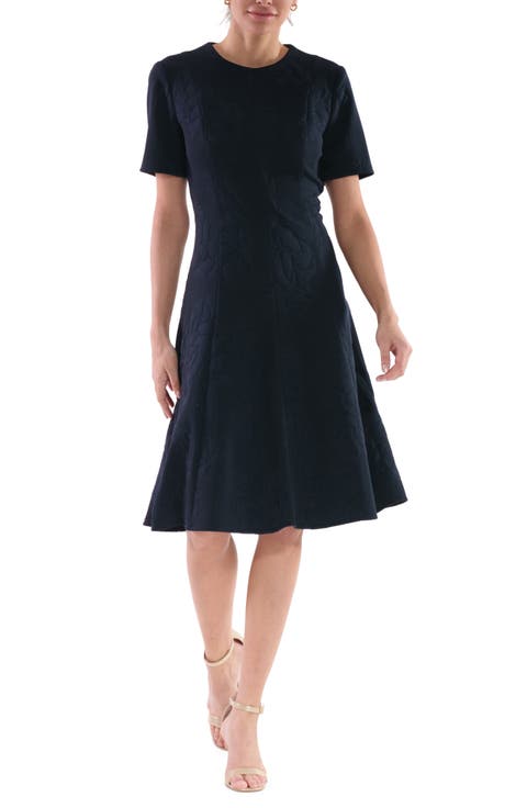 Floral Jacquard Fit & Flare Dress