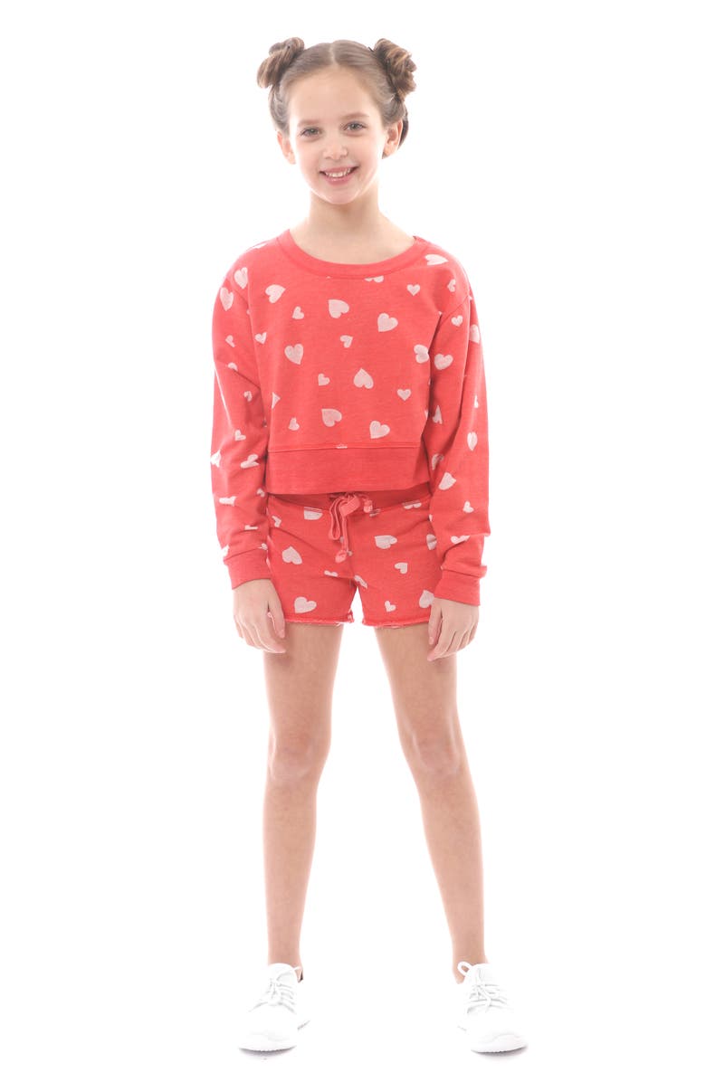 T2 Love Heart Print Shorts, Alternate, color, 