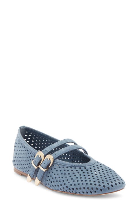 Lissa Perforated Mary Jane Flat (Women)