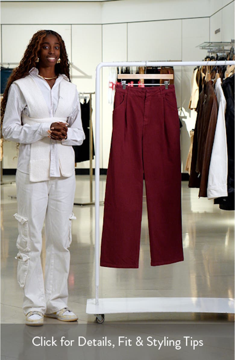 Pleated High Waist Cotton Wide Leg Pants, sales video thumbnail