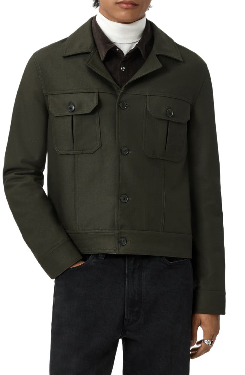 John Varvatos Dey Wool Blend Twill Jacket, Main, color, 