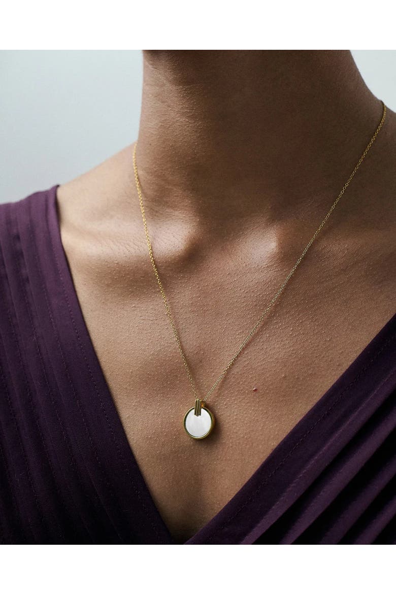 Gold Stilla Mother of Pearl Necklace, Alternate, color, Mother of Pearl