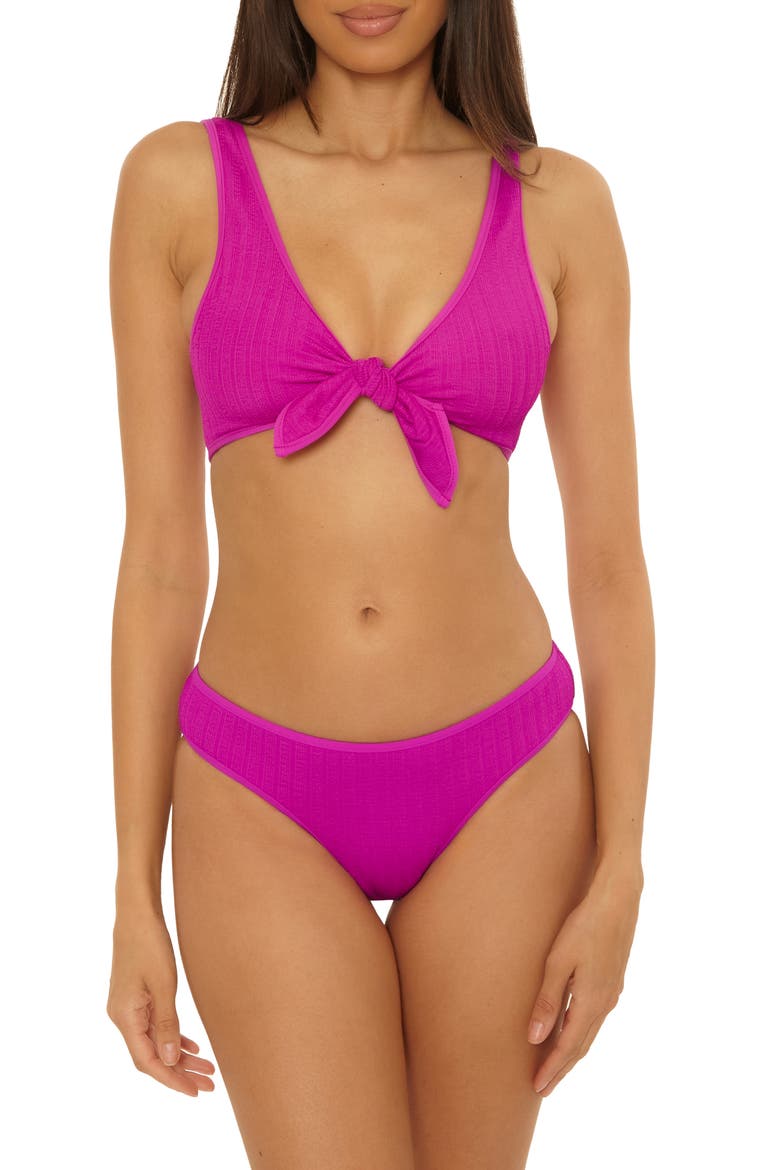 Crinkle Crush Hipster Bikini Bottoms, Alternate, color, HIBISCUS