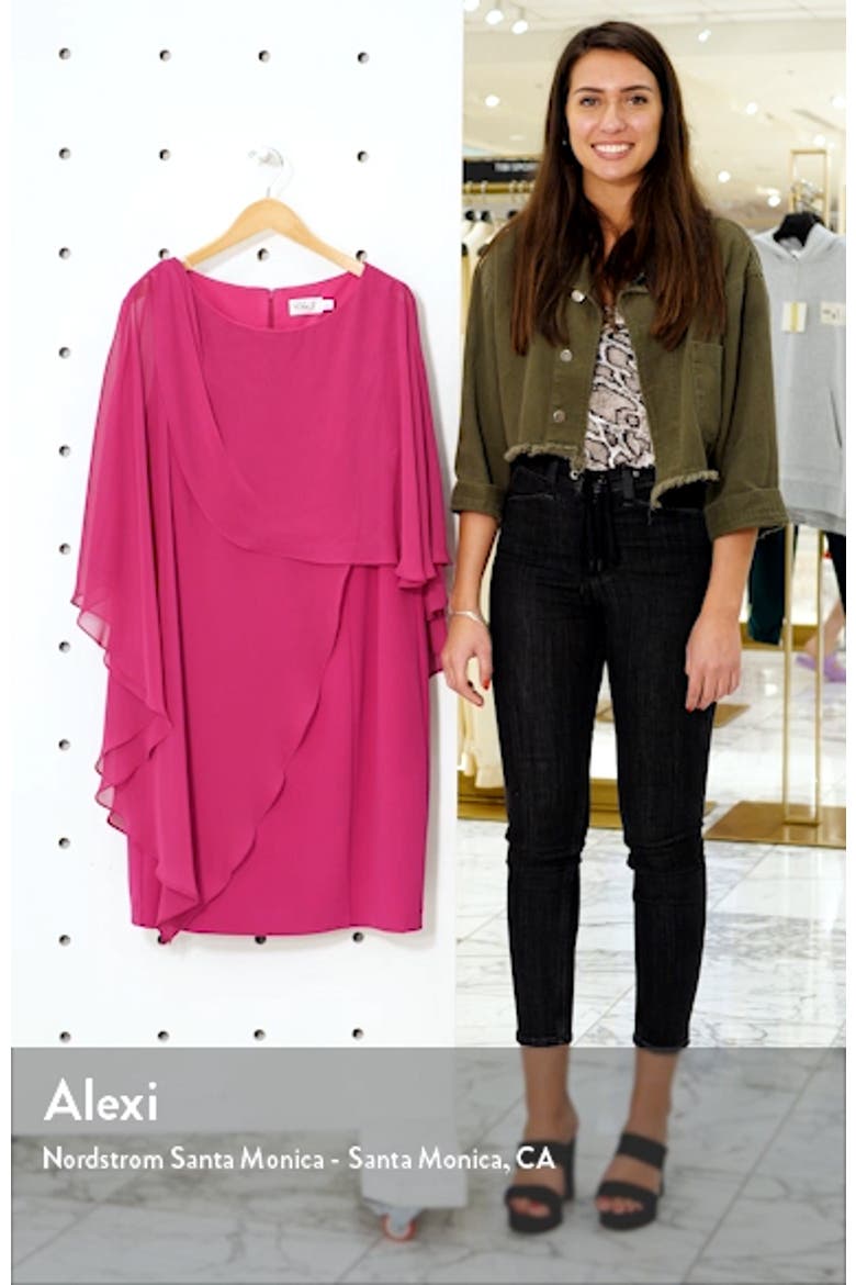 Chiffon Cape Cocktail Dress video