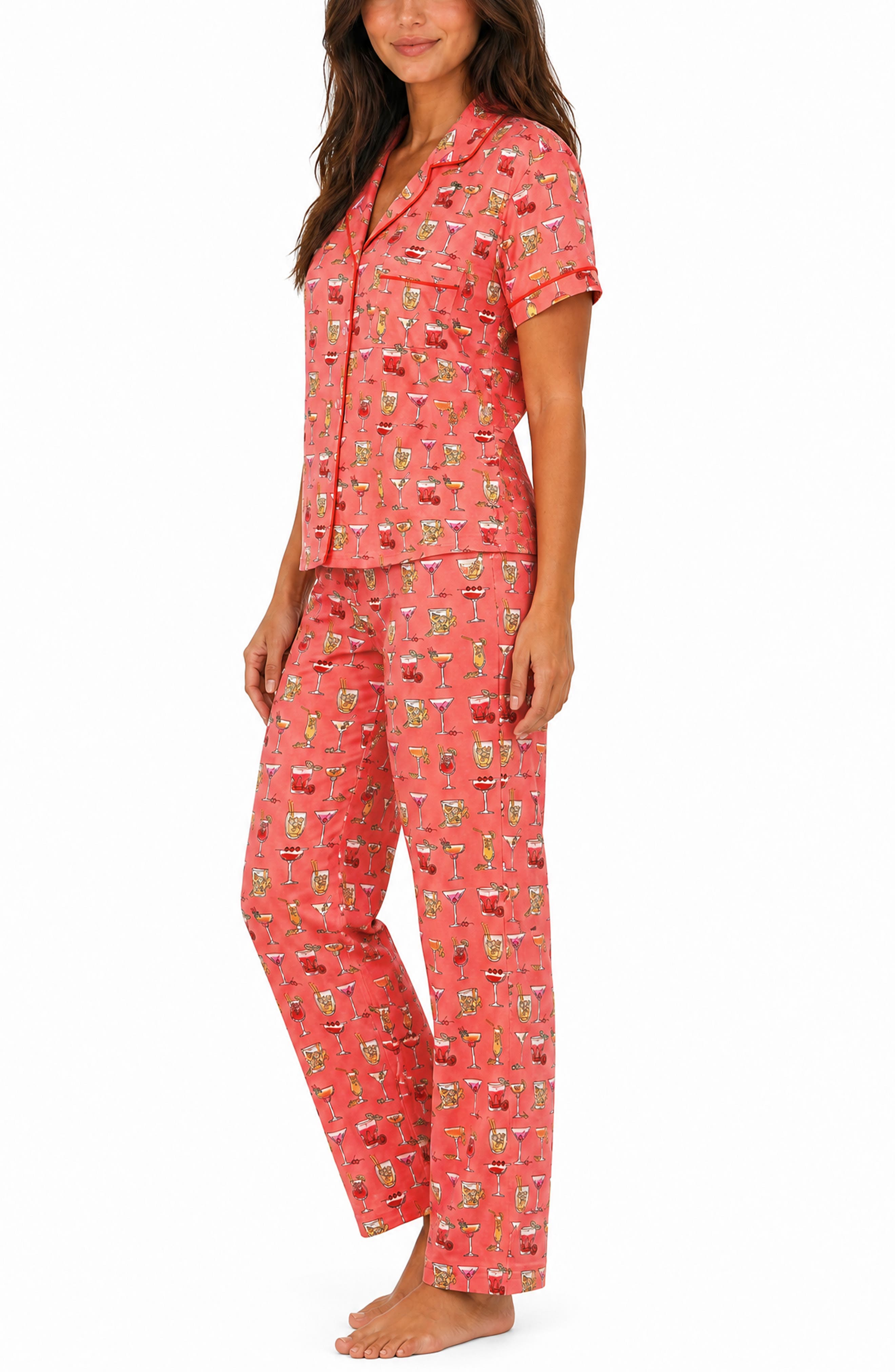 Loft Floral Notch Collar Pajama Set (Women) | Nordstromrack