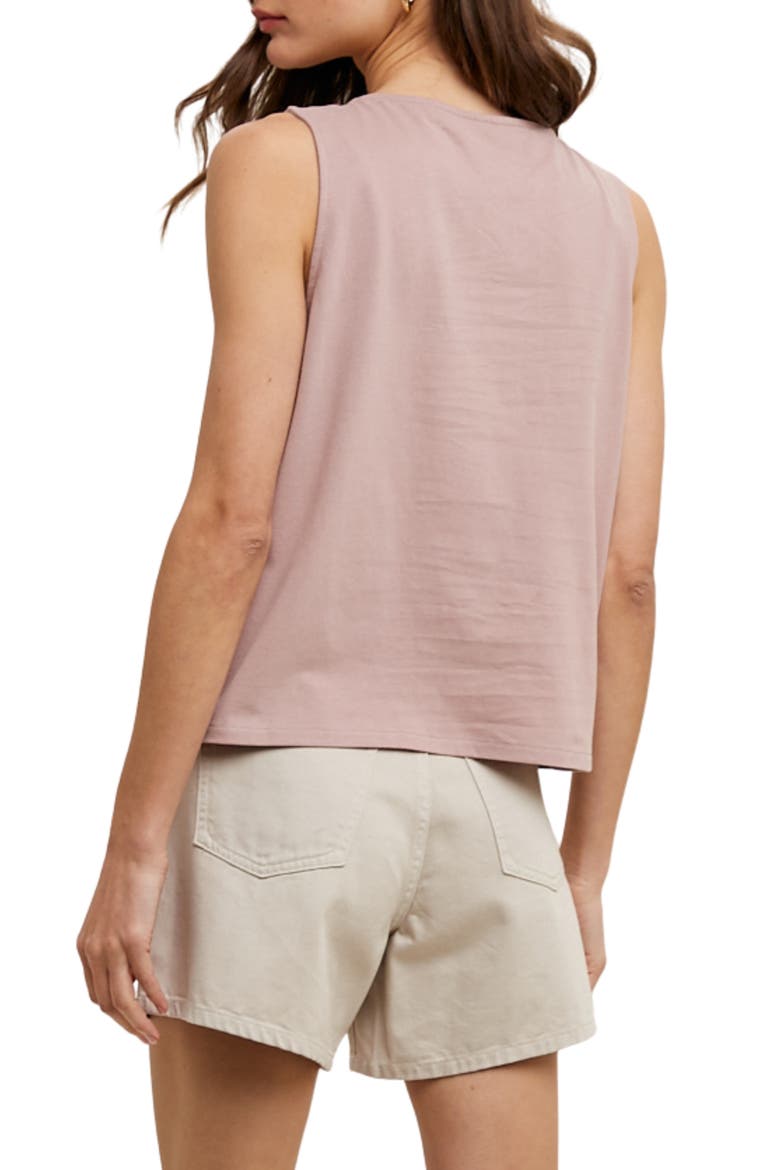 Sleeveless Cotton Button-Up Top, Alternate, color, MAUVE