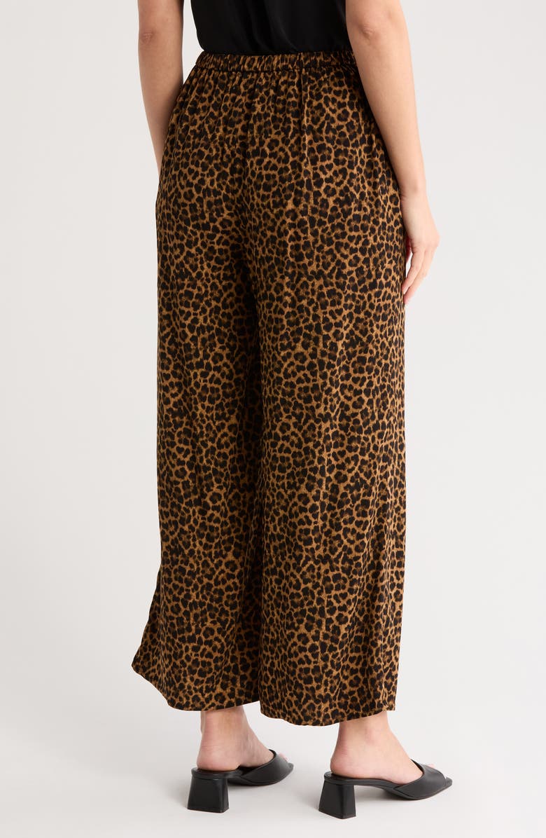 NORDSTROM RACK Printed Palazzo Pants, Alternate, color, Brown- Black Leopard
