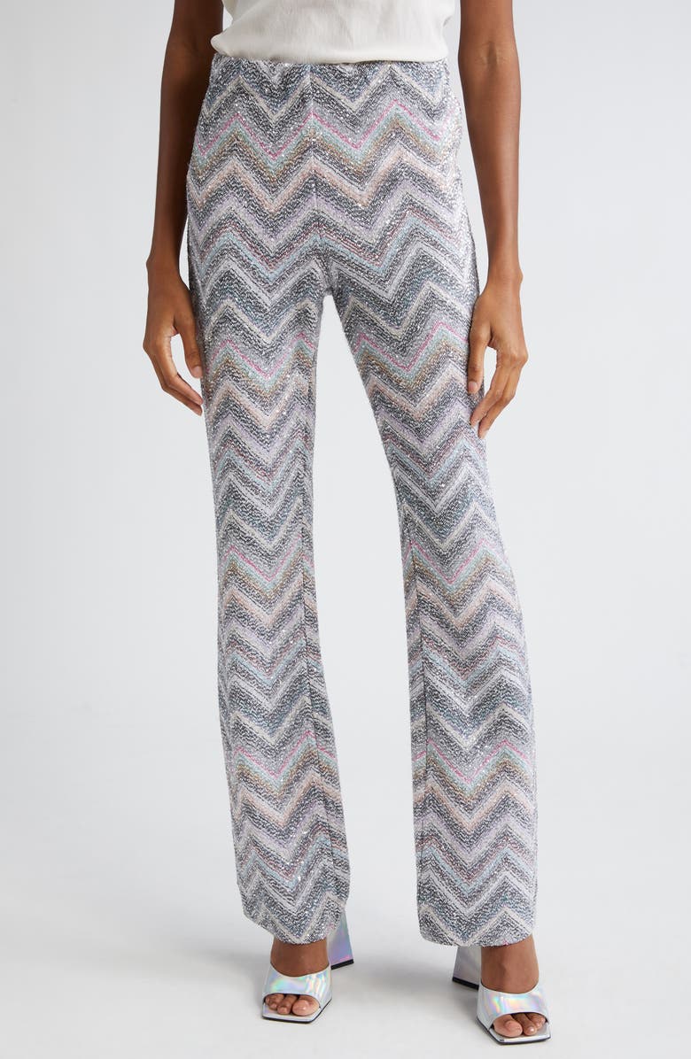 Missoni Sparkly Chevron Flare Pants, Main, color,